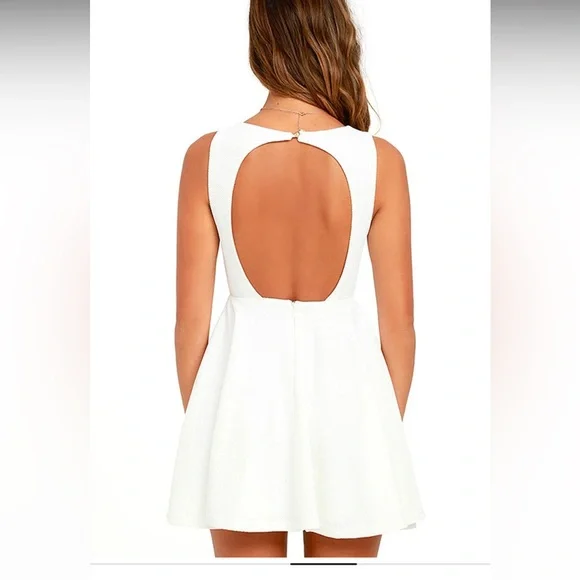 Lulu’s White Skater Dress - Picture 4 of 7